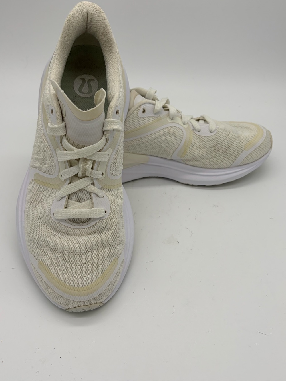 lululemon athletica Women's Cream Mesh Running Sneakers